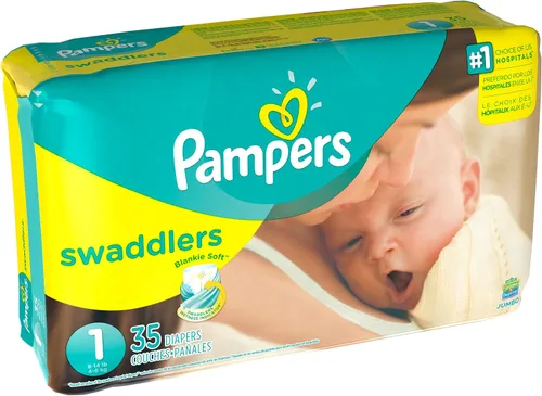 Pampers Swaddlers Pañales para recién nacido talla 1 (8-14 libras), 35 unidades, Jumbo