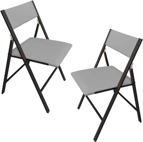 Miniatura 11 de 2 sillas deportivas para adultos, sillas de oficina plegables tapizadas, silla de salón portátil al aire libre para oficina, cocina (negro, grande)