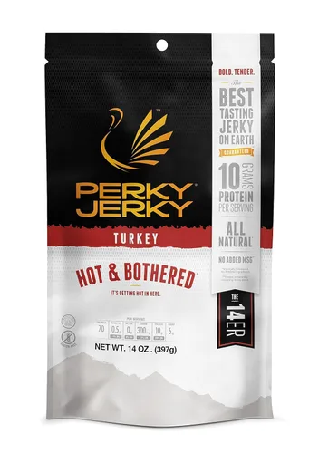 Miniatura 11 de Perky Jerky Carne seca original 100% alimentada con pasto, 14 onzas, libre de antibióticos, 0.35 onzas de proteína por porción, baja en grasa, hecha
