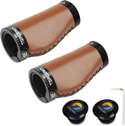 Miniatura 8 de TOPCABIN Empuñaduras de bicicleta 2 unidades de 3.543 in de longitud, empuñaduras cortas para manillar de bicicleta, diseño ergonómico de goma