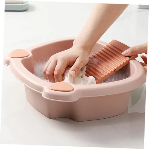 Miniatura 5 de Toddmomy 1 Unidades Lavabo Herramientas para el hogar Tabla de lavado de plástico Tabla de lavado de ropa Lavabo Lavabo Lavabo Dormitorio Lavabo Rosa