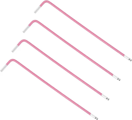 Miniatura 7 de uxcell Llave hexagonal de extremo de bola de 0.197 in, herramienta de reparación de acero S2 en forma de L con brazo largo, 4 piezas Naranja
