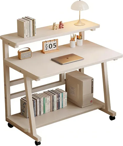 Miniatura 7 de Escritorio rodante para computadora, escritorios pequeños de 31.5 pulgadas para espacios pequeños, escritorio portátil para computadora pequeña