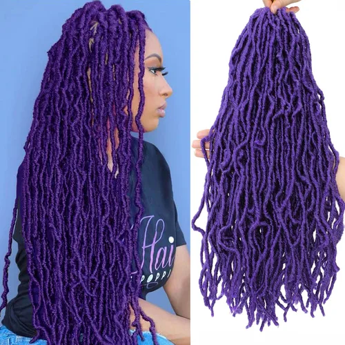Miniatura 6 de Pelo sintético de ganchillo de 18 pulgadas, 2 paquetes de rastas suaves de diosa, trenzas de ganchillo pre-enlazadas para mujeres negras, pelo