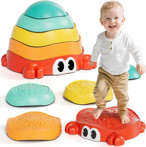 Miniatura 9 de Lehoo Castle Stepping Stones for Kids, Non-Slip Toddler Stepping Stones, Indoor & Outdoor Sensory Toys for Toddlers 1-3, Balance Board Obstacle