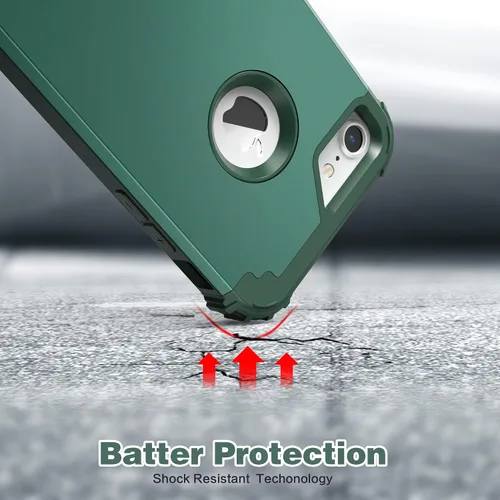 Miniatura 8 de IDweel Funda para iPhone 8, para iPhone 7 con protector de pantalla, 3 en 1, híbrida resistente a prueba de golpes, funda de policarbonato duro
