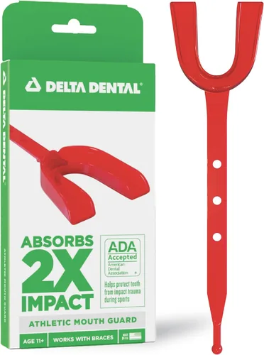 Miniatura 9 de Delta Dental Protector bucal deportivo con correa, aceptado por la ADA, 2 veces la absorción de impactos, funciona con aparatos ortopédicos