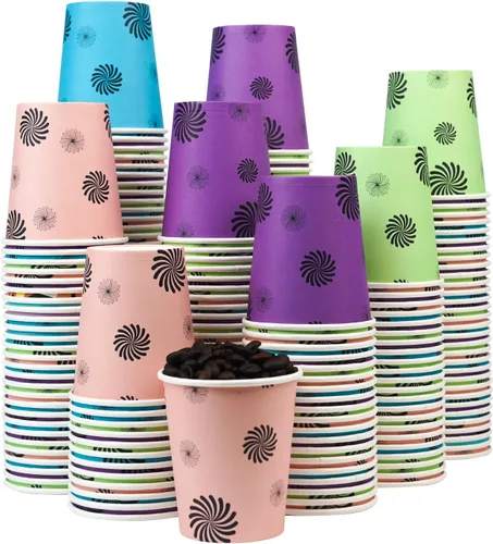 Miniatura 9 de Paquete de 500 vasos de papel desechables de 5 onzas, coloridos vasos pequeños para enjuague bucal, para fiestas, pícnics, barbacoas, viajes