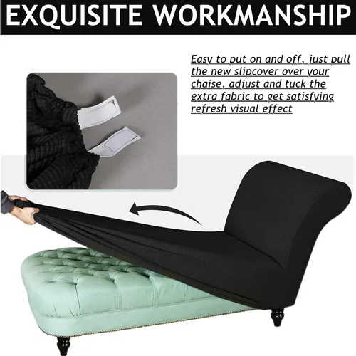 Miniatura 2 de Funda elástica para tumbona, funda para silla sin brazos para sala de estar y dormitorio, tela jacquard suave, lavable a máquina para protector