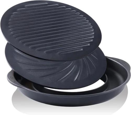 Miniatura 9 de TECHEF - sartén parrilla antiadherente, para interior y exterior, sin humo. Plato y charola de goteo, juego de parrilla., Estándar, Negro