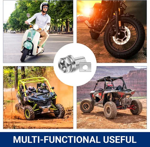 Miniatura 7 de 56 Pack de tuercas y pernos para terminal de batería de motocicleta, M6 x 10 mm, 12 mm, 16 mm, 20 mm, kit de tuercas cuadradas, pernos y tuercas
