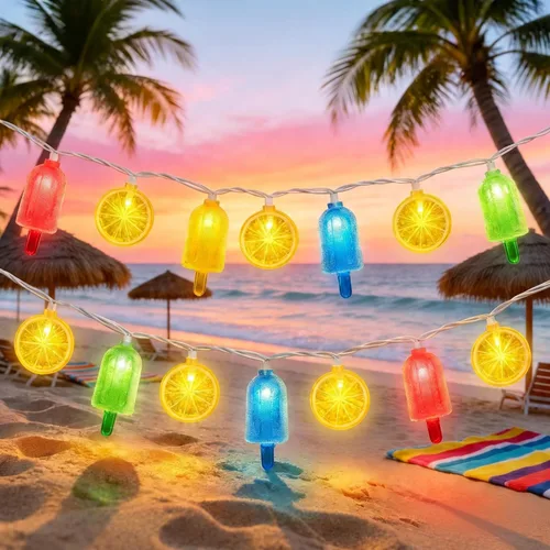 Miniatura 29 de Guirnalda de 10 luces LED de color rojo, blanco y azul para exteriores, 8.5 pies, luces decorativas para el 4 de julio, impermeables, conectables