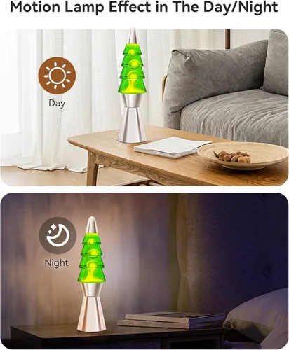 Miniatura 5 de Lámpara de Árbol de Navidad con Movimiento Líquido, para el Día de la Madre/Regalos para Mamá, Lámpara de Mesa de 14.5 Pulgadas, Decoración