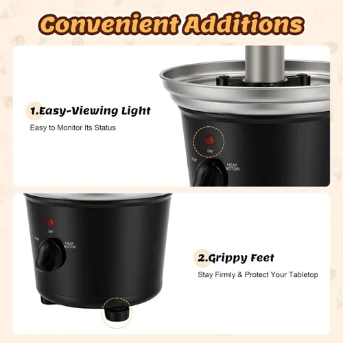 Miniatura 3 de Fuente de chocolate, fuente de fiesta de acero inoxidable de 3 niveles con bandeja de alimentos y tenedor, máquina eléctrica de fuente de fondue
