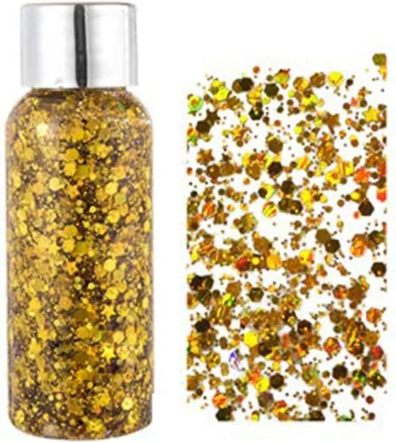 Miniatura 12 de Brillantina gruesa líquida con lentejuelas de sirena, para sombra de ojos, gel corporal, festival, cosmético para cara, uñas, maquillaje, de larga