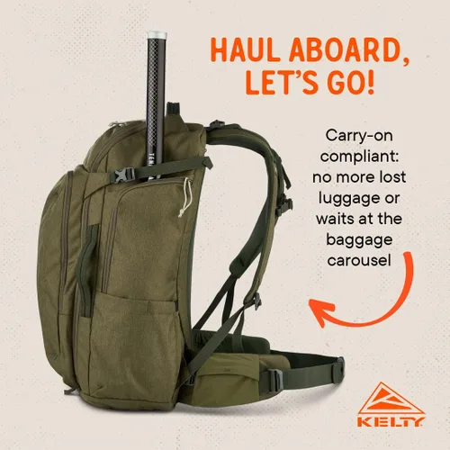 Miniatura 4 de Kelty Mochilas para viajeros Redwing, paquete de viaje para viajes de aventura Oliva quemada y negro Burnt Olive