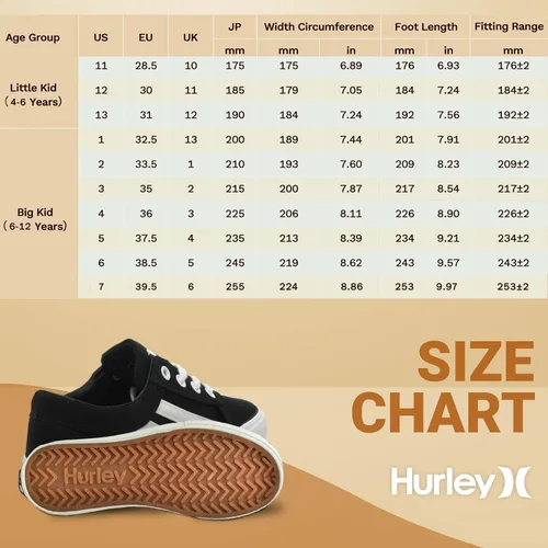 Miniatura 6 de Hurley Boardy - Tenis de skater con cordones, tenis bajos con cordones, a la moda, para niños y niñas, ligeros, clásicos, casuales, para niños