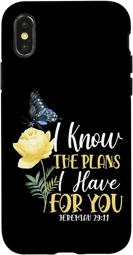 Miniatura 5 de Christian Bible Verse Butterfly Rose Flower Jeremiah 29:11 Case for iPhone 17