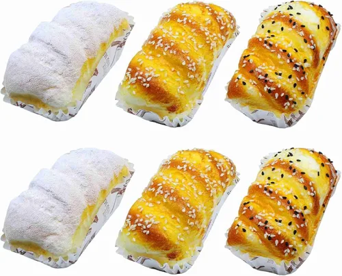 6 piezas de cupcakes falsos artificiales, exhibición de alimentos falsos realistas, pasteles falsos, pan, decoración de postres, utilizado para