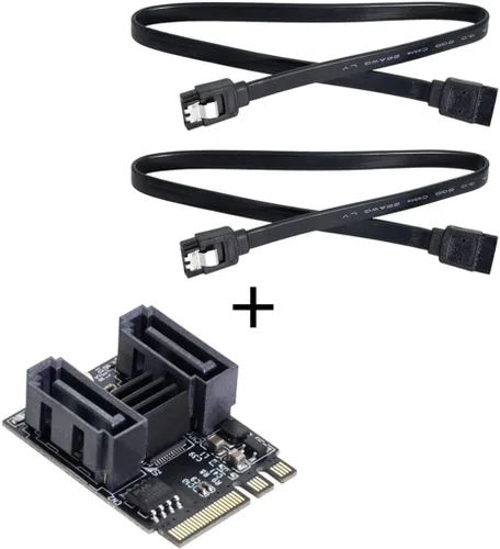 Miniatura 8 de NGFF clave A+E PCI Express a SATA 3.0 6Gbps adaptador de doble puerto convertidor tarjeta de extensión de disco duro JMB582 2230