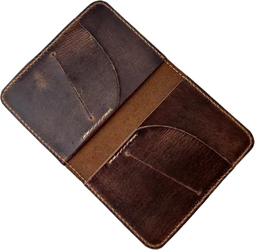 Miniatura 9 de Rustique Style Leather Journal Cover for Field Notes & Moleskine Cahier Pure Full Grain Vintage Leather Passport Wallet & Card Holder Premium