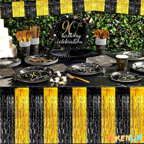 Miniatura 4 de Paquete de 6 Guirnaldas de Flecos de Papel Aluminio de 10 Pies, Serpentinas Metálicas de Oropel, Pancarta Colgante de Pared, Telón de Fondo