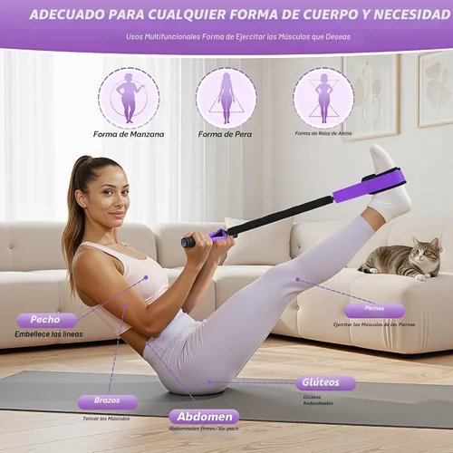 Miniatura 2 de Pedal Resistance Band with Handle Upgraded 55LBS Exercise Resistance Bands for Core, Abs, Legs, Glutes, Arms, Strength, Physical Therapy, Pilates