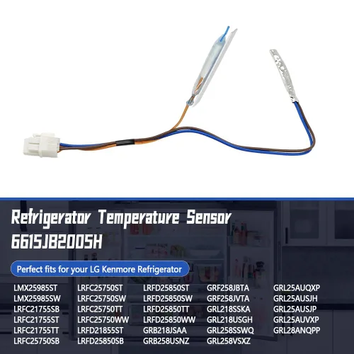 Miniatura 2 de Sensor de temperatura de descongelación para refrigerador compatible con refrigerador LG Kenmore que reemplaza 6615JB2005H, 6615JB2005M, 1266868