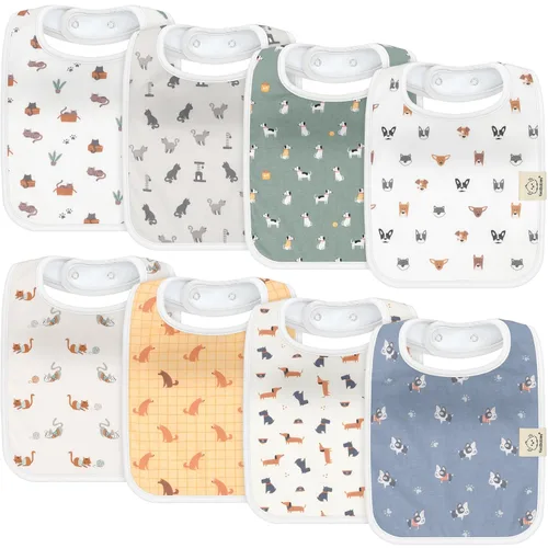 Miniatura 21 de KeaBabies Paquete de 8 baberos orgánicos para bebés para niños y niñas - Baberos súper absorbentes de algodón para bebé niña y niño, baberos