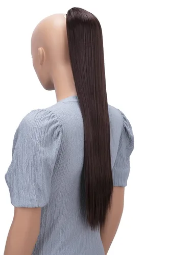 Miniatura 12 de CAISHA 26" pelo largo extensión cola de caballo cordón Straigth fibras sintéticas resistentes al calor mezcla rubio PH615