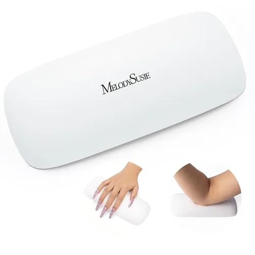 Miniatura 10 de MelodySusie Reposabrazos para uñas, cojín de cuero sintético suave, reposamanos portátil para arte de uñas de gel acrílico, fácil de limpiar