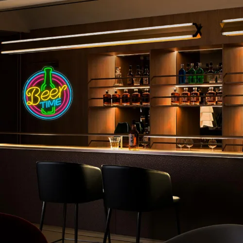 Miniatura 7 de Letrero de neón de bar, letrero LED de cerveza para decoración de pared, luz LED de hora de cerveza para el hogar, bar, pub, club nocturno, fiesta