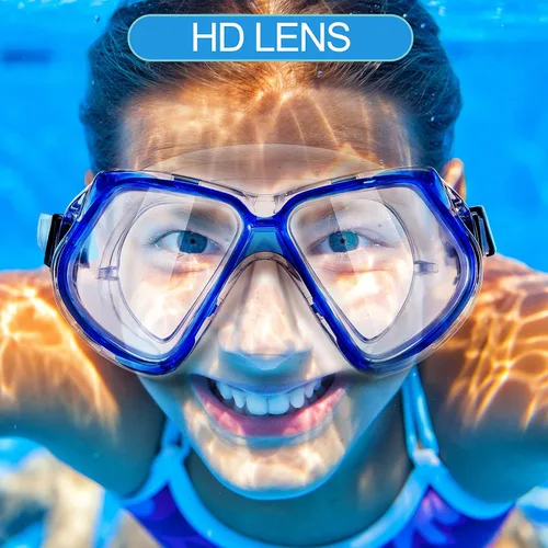 Miniatura 4 de Weewooday 2 gafas de natación para adultos con cubierta para la nariz, antiempañamiento, máscara de buceo, visión amplia, sin borrosidad, vidrio