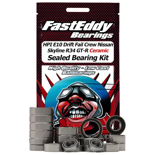 FastEddy Bearings Compatible con HPI E10 Drift Fail Crew Nissan Skyline R34 GT-R Kit de rodamientos sellados de cerámica