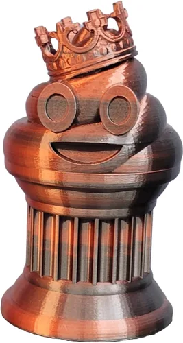 Miniatura 9 de Znet3D Trofeo de emoji King Poop – Premio divertido y regalo – Hecho a mano con fabricación aditiva – 6 pulgadas de alto – Con un emoji de caca seda