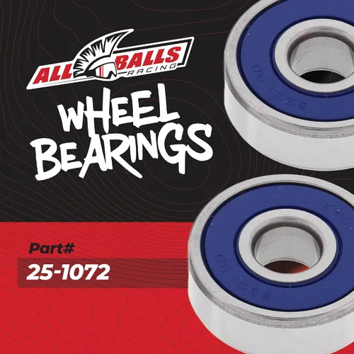 Miniatura 2 de All Balls Racing 25-1072 Kit de rodamientos de rueda delantero compatible con/repuesto para Honda CB125S 1976-1985, CR125M 1974-1978, CR80