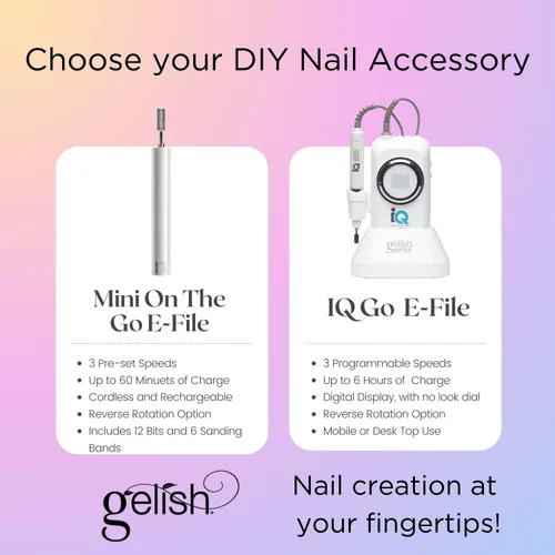 Miniatura 5 de Gelish MINI On The Go Electric Nail File - Lightweight, Portable Nail Drill, Shaping, Filing, Gel Removal - 12 Interchangeable Bits & 6 Sanding