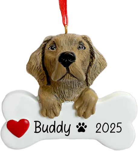 Miniatura 9 de Adorno de Navidad personalizado Beagle 2026 Raza de perro con hueso y corazón decoración de árbol de Navidad – Regalo único de recuerdo de Navidad