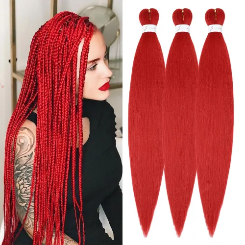 Miniatura 24 de Ubeleco 8 paquetes de cabello trenzado preestirado, 48 pulgadas, cabello trenzado ombré, textura Yaki suave, profesional, sin picazón, ajuste