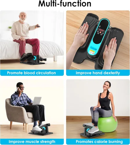 Miniatura 4 de Máquina elíptica para debajo del escritorio, máquina portátil de ejercicio de pedal sentado para personas mayores, ejercitador de piernas Elipse