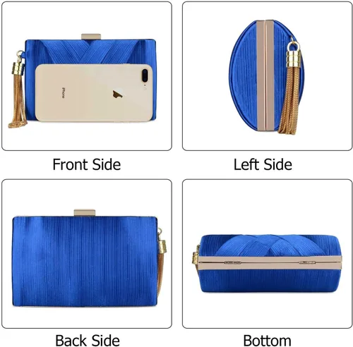 Miniatura 32 de Elegante bolso de noche con borlas para mujer, bolso de mano para novia, boda, graduación, noche, fiesta