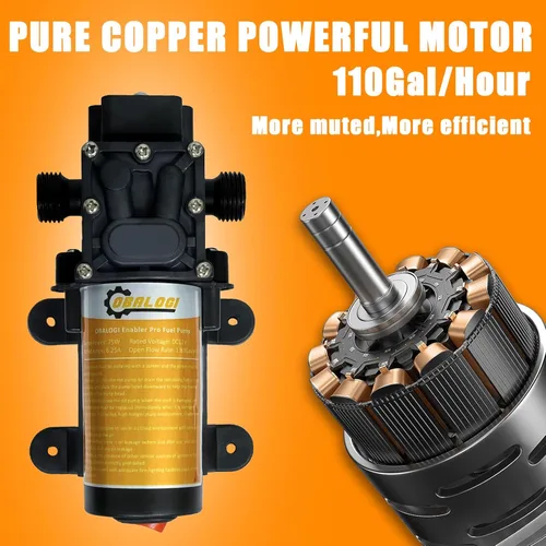 Miniatura 3 de Bomba eléctrica de transferencia de combustible de 12 V CC, transfiere hasta 110 galones de gasolina o diesel por hora, perfecta para automóviles