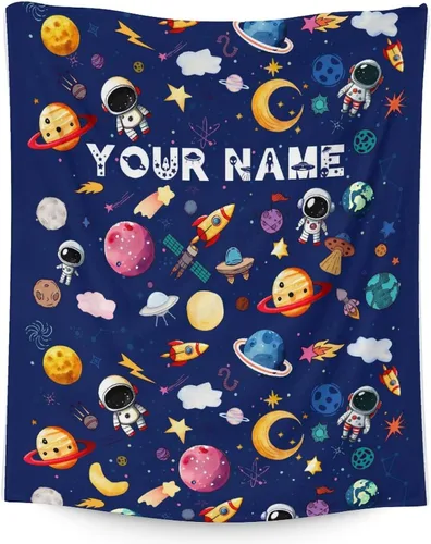 Miniatura 13 de Regalos de planeta – 30 x 40 pulgadas Lindas mantas amantes de los planetas para niños – Manta suave y mullida azul para regazo y oficina