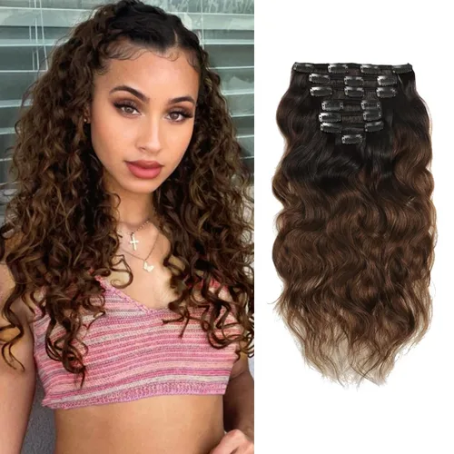 Miniatura 12 de Loxxy Jerry - Extensiones de cabello humano rizado de color negro natural con clip, cabello humano Remy real, 4.23 onzas, 3B 3C, doble trama, cabeza
