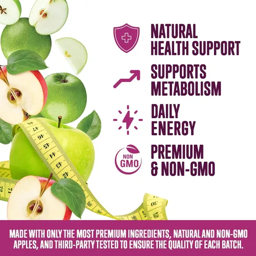 Miniatura 5 de Gomitas de vinagre de sidra de manzana, 1000 mg por porción, suplemento de vitaminas ACV de máxima fuerza sin azúcar, fórmula avanzada, vitamina B12