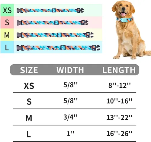 Miniatura 5 de Collar de perro para perros pequeños, medianos y grandes, collar acolchado de neopreno suave para mascotas, collar de poliéster para cachorros