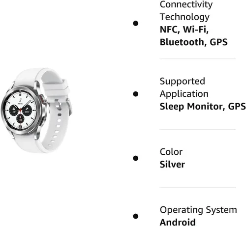Miniatura 5 de SAMSUNG Galaxy Watch 4 - Reloj inteligente de 1.73 pulgadas (1.732 in) con correa adicional (negro), monitor de ECG para salud, fitness, correr