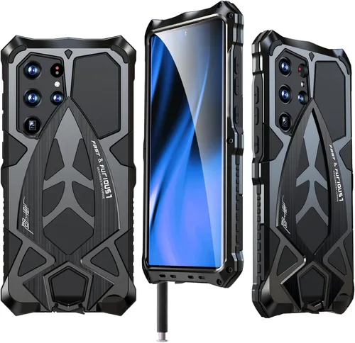 Miniatura 12 de Armor Funda para Teléfono para Samsung Galaxy S22 Ultra Protección contra Caídas de Grado Militar Cubierta S22Ultra 5G Parachoques de Metal Híbrido