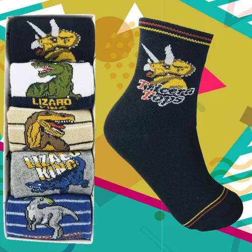 Miniatura 4 de Calcetines de dinosaurio para niños y niñas de 4 a 6 años y 7 a 10 años de edad 4 años de edad juego de regalo pequeño capitán