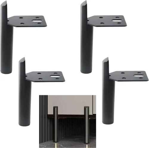 Miniatura 6 de Patas de muebles de 2 pulgadas, patas negras para mesa de café, patas de muebles de metal de mediados de siglo para sofá, gabinete, otomana, juego